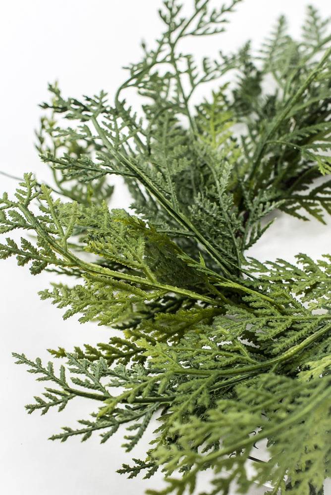 Artificial Real Touch Greenery Candle Ring - 12"
