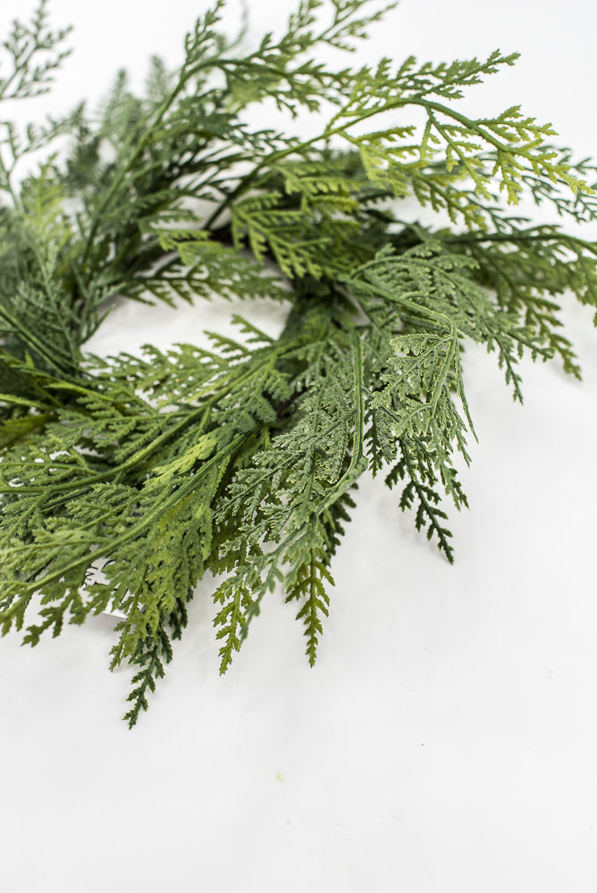 Artificial Real Touch Greenery Candle Ring - 12"