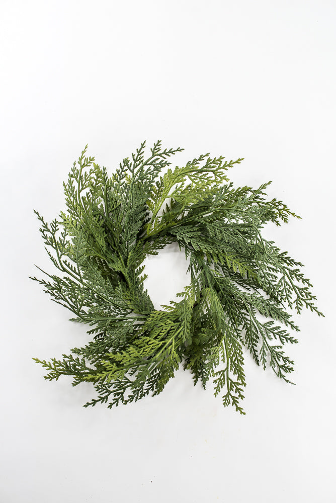 Artificial Real Touch Greenery Candle Ring - 12"