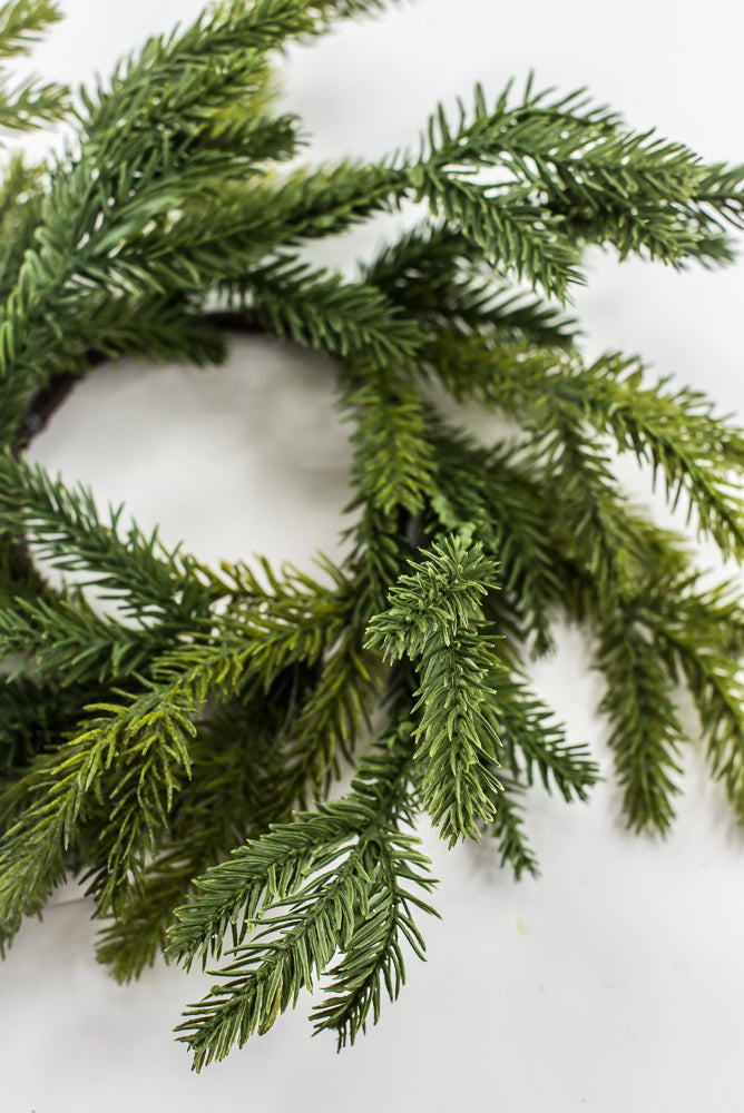 Artificial Real Touch Pine Candle Ring - 12"