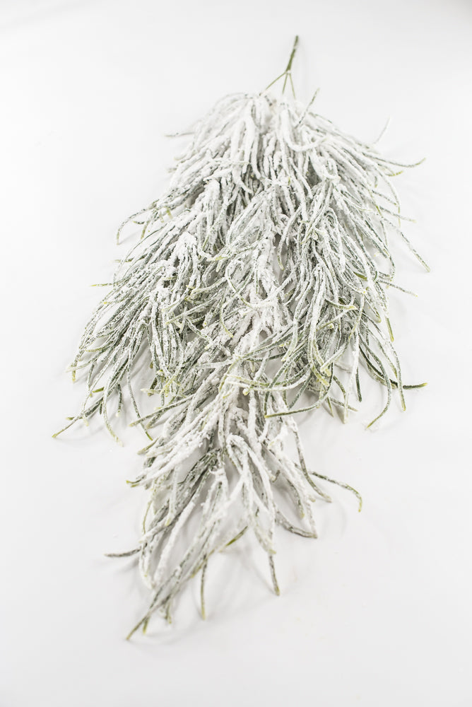 Artificial Green & Snowy Grass Hanging - 33.5"