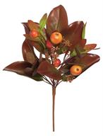Artificial Fall Magnolia & Crabapple Spray - 18"