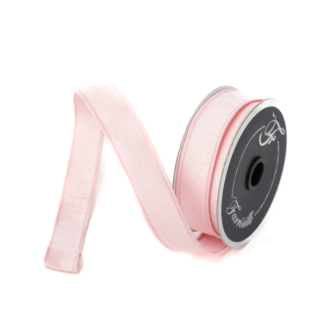 Farrisilk Rose Dupion Wired Ribbon - 1"