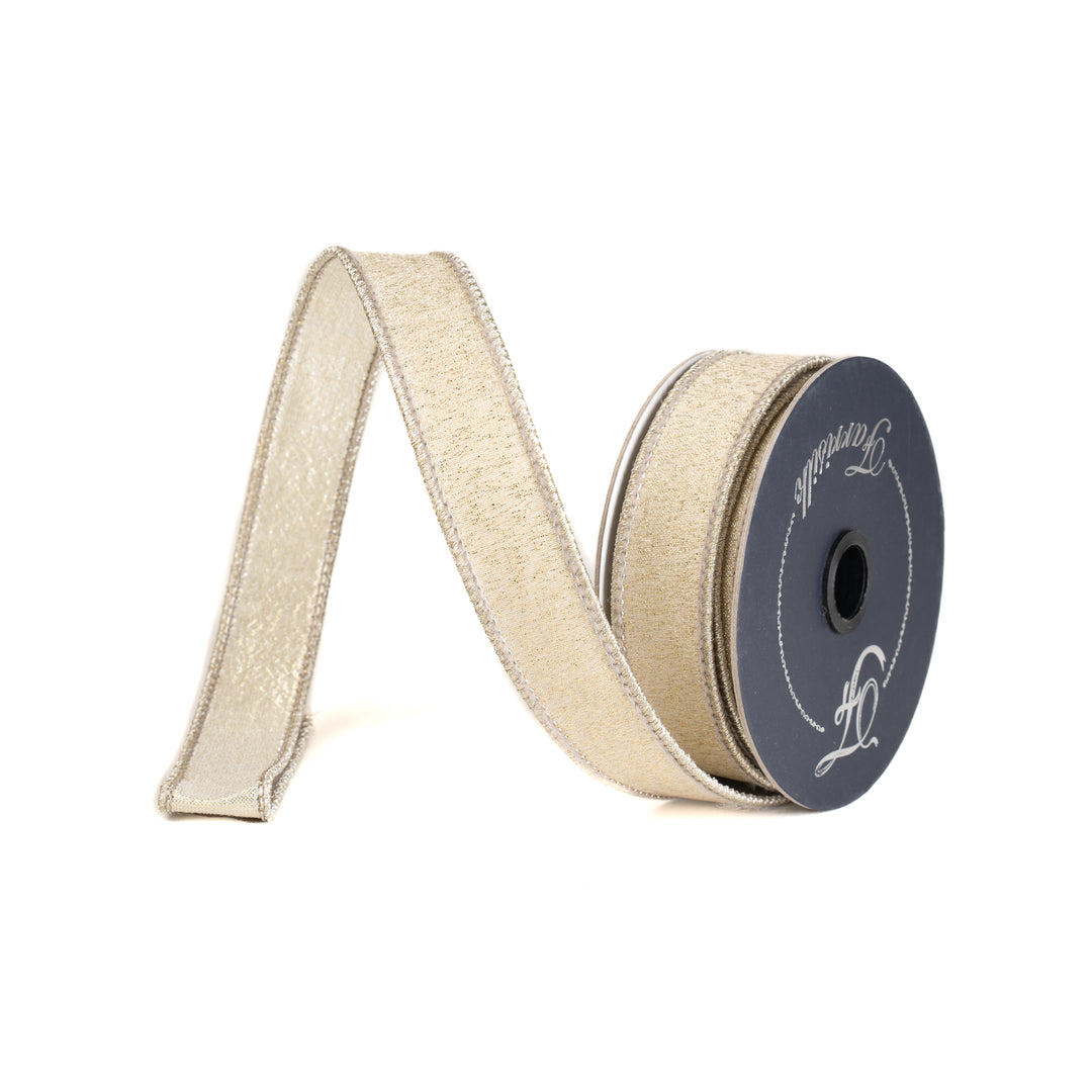 Farrisilk Platinum Stardust Wired Ribbon - 1"