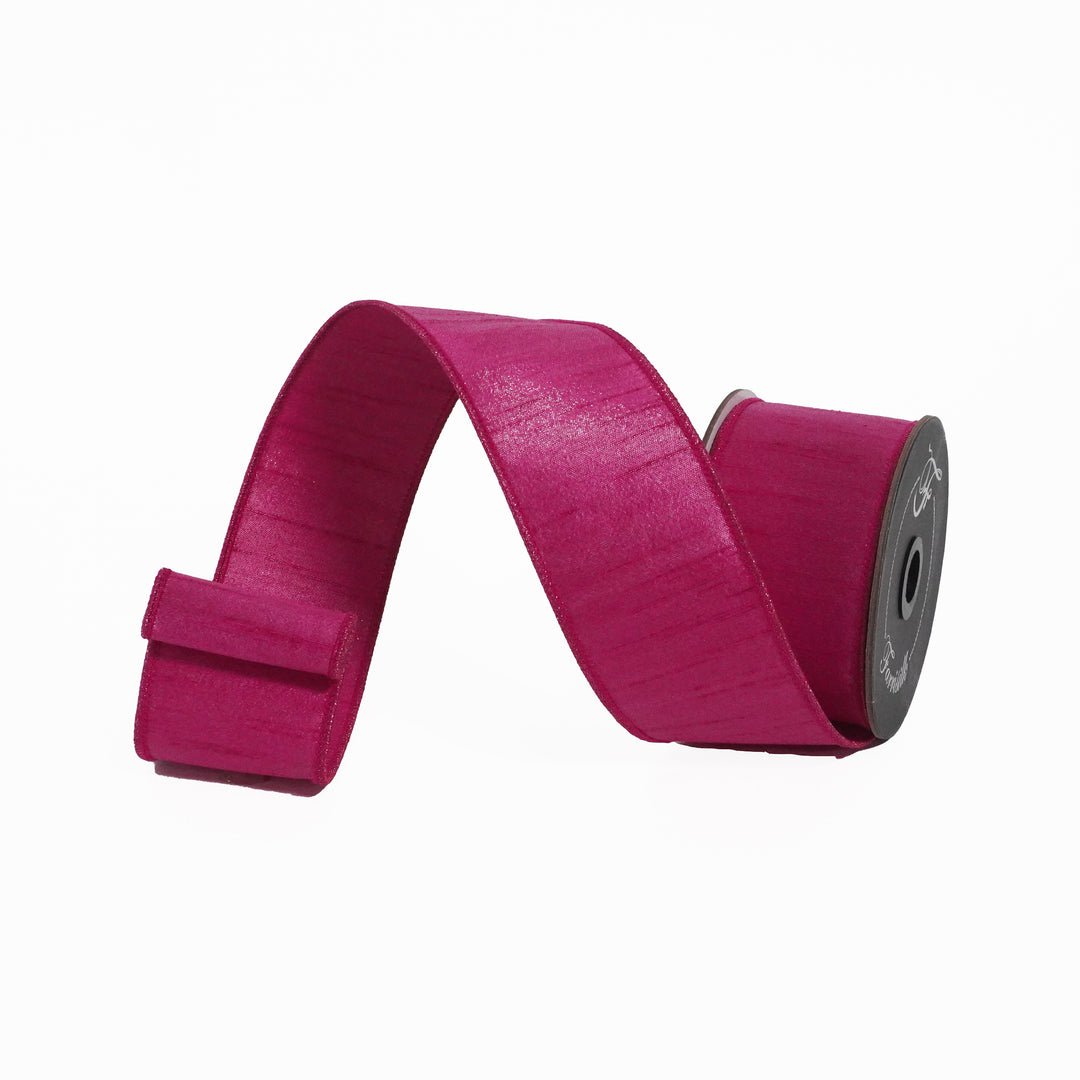 Farrisilk Hot Pink Silky Sheen Wired Ribbon - 2.5"