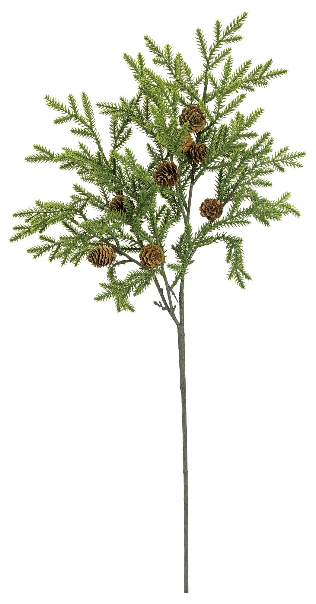 Artificial Green Hoop Pine Spray With Pinecone - 29"