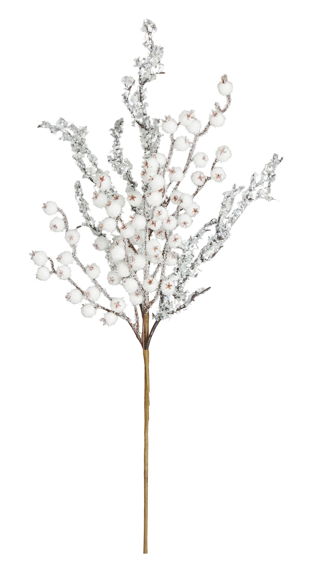 Artificial White Iced Berry & Twig Spray - 24"