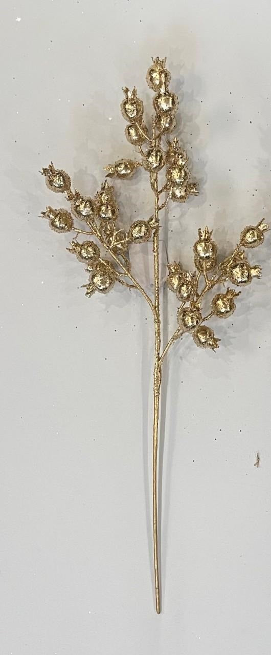 Artificial Glitter Berry Pick - 23"