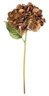 Artificial Coffee & Gold Glitter Hydrangea Spray - 22"