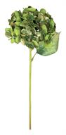 Artificial Green & Gold Glitter Hydrangea Spray - 22"