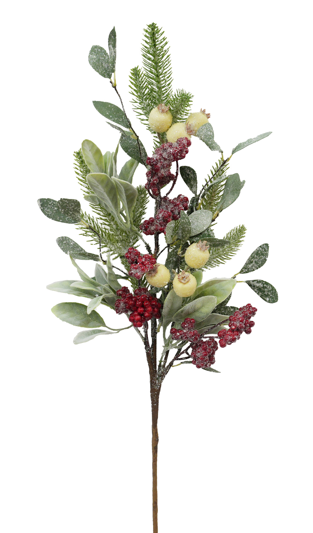 Artificial Red, Green, & Cream Mixed Berry, Foliage & Pine Spray - 28"