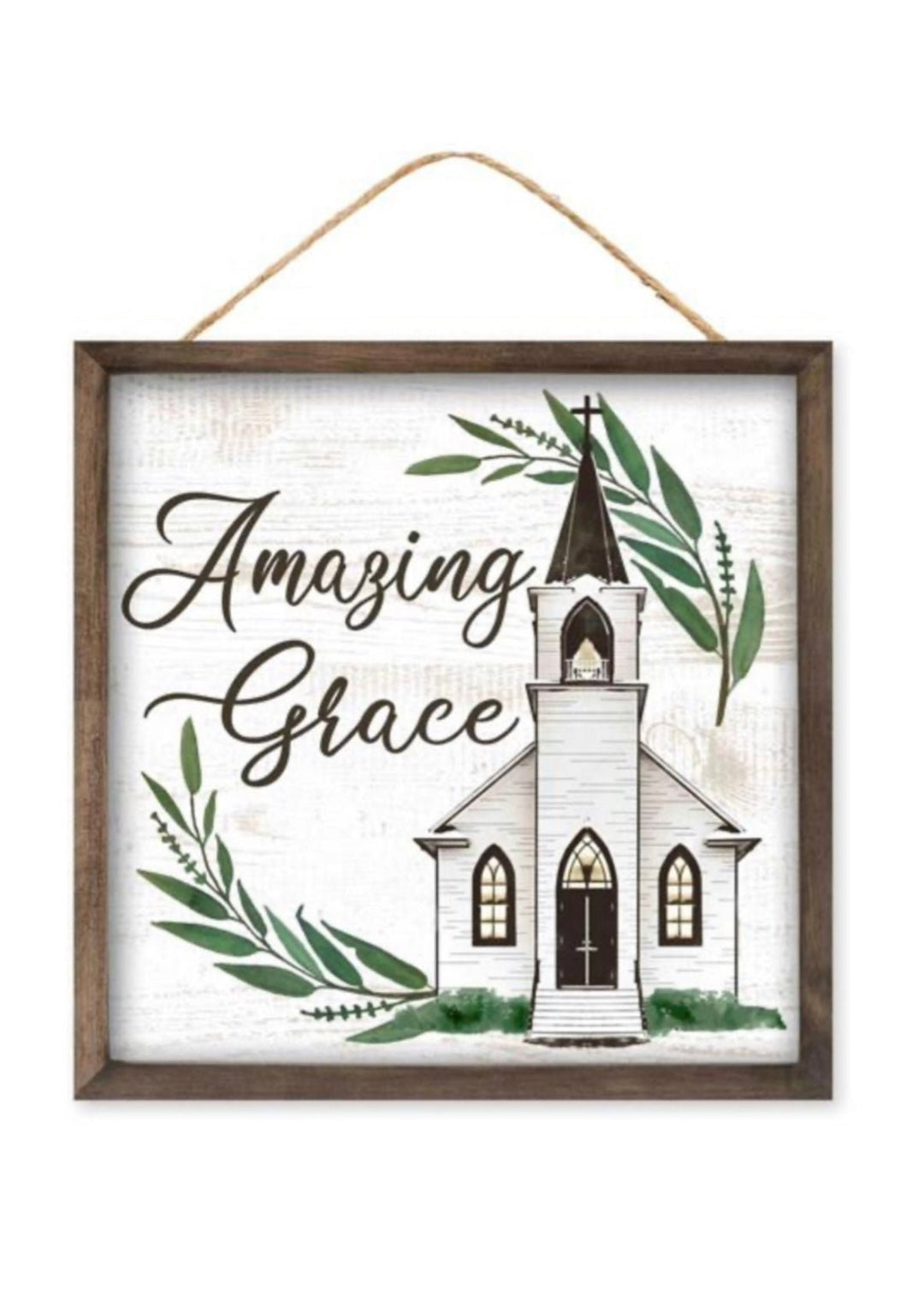 Amazing grace 10” square sign - Greenery Marketsigns for wreathsAP7183