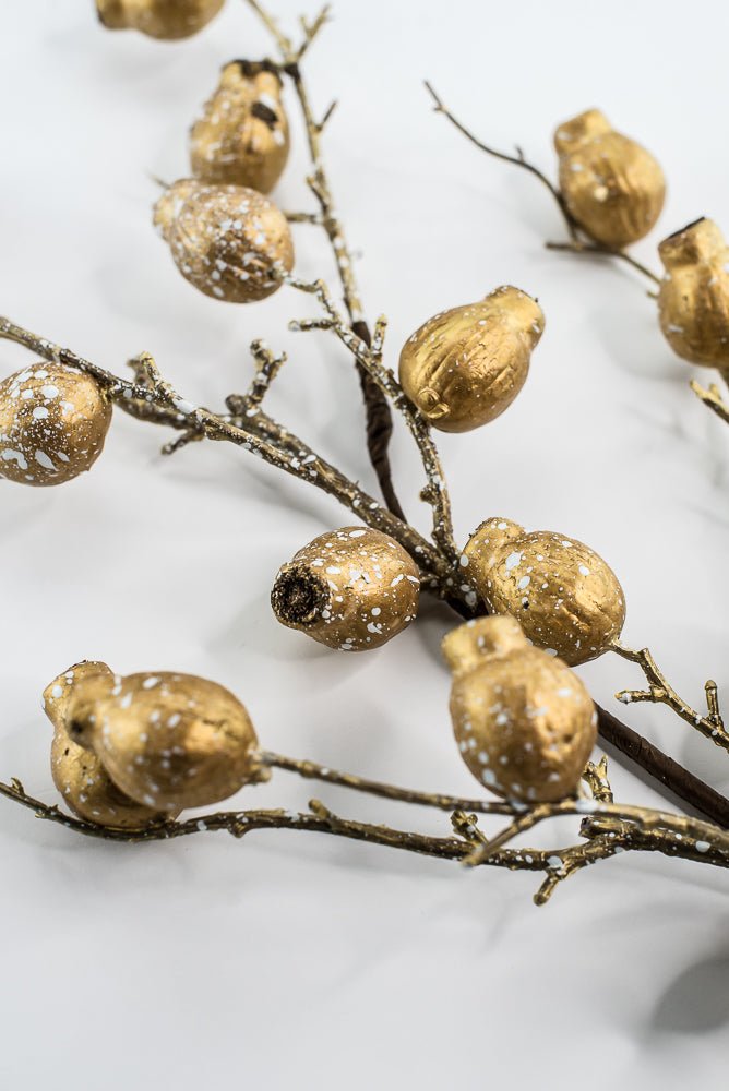 Antique Gold Metallic Berry Pod Spray - 28" - Greenery MarketXG1142ANTGO