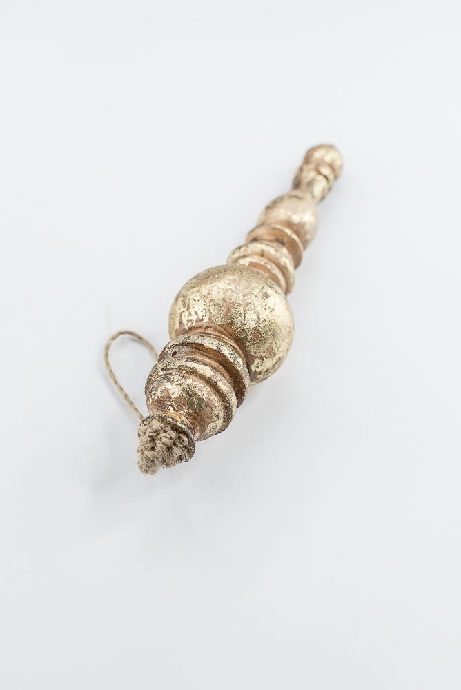 Antique, Washed Gold, Wood Finial Ornament - Set of 2 - Greenery MarketOrnaments230098