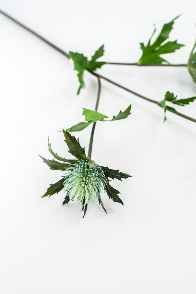 Aqua blue thistle flower spray - Greenery Market2150064AQ