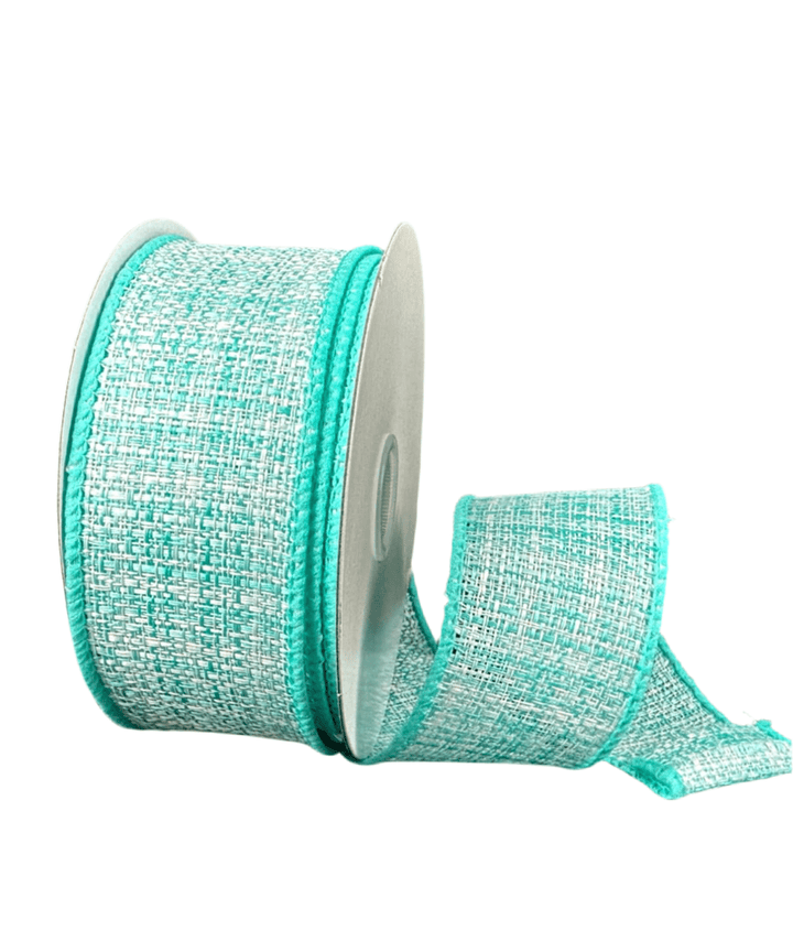 Aqua blue tweed wired ribbon, 1.5” - Greenery Marketwired ribbon41512 - 09 - 33
