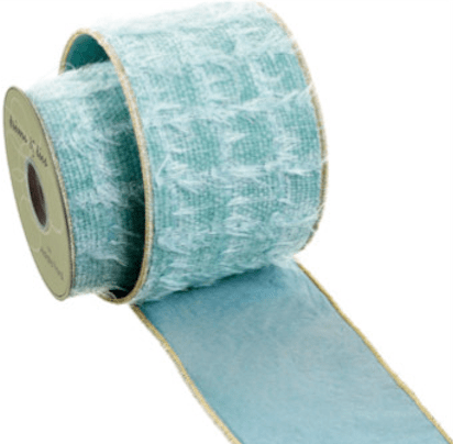 Aqua Eyelash Yarn Ribbon - 4" - Greenery MarketRW0079-AQ