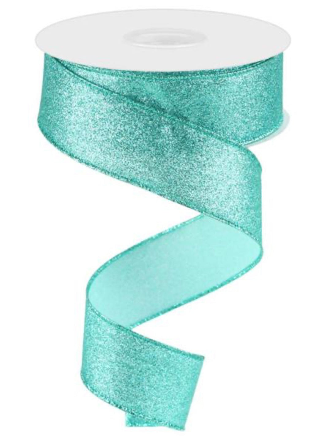 Aqua glittered wired ribbon 1.5” - Greenery MarketWired ribbonRGC1596RM