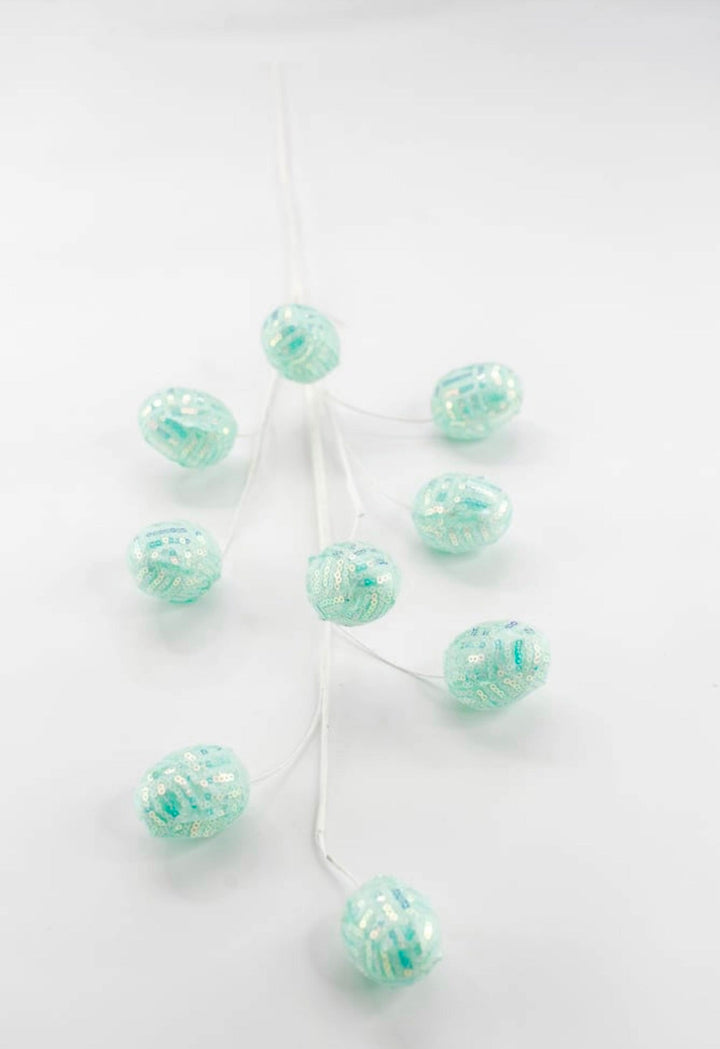 Aqua Sequins Easter Eggs Spray - 29" - Greenery Market40413-GN