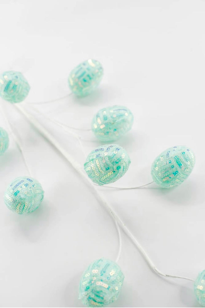 Aqua Sequins Easter Eggs Spray - 29" - Greenery Market40413-GN
