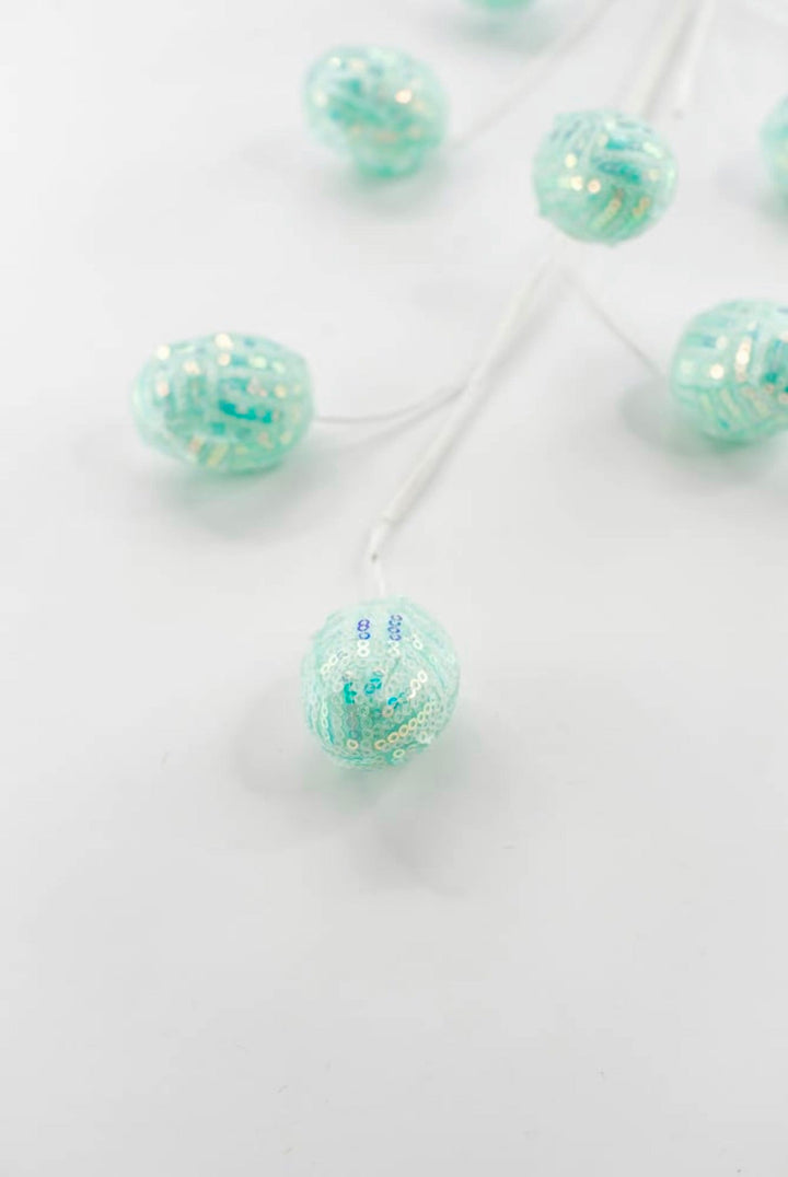 Aqua Sequins Easter Eggs Spray - 29" - Greenery Market40413-GN