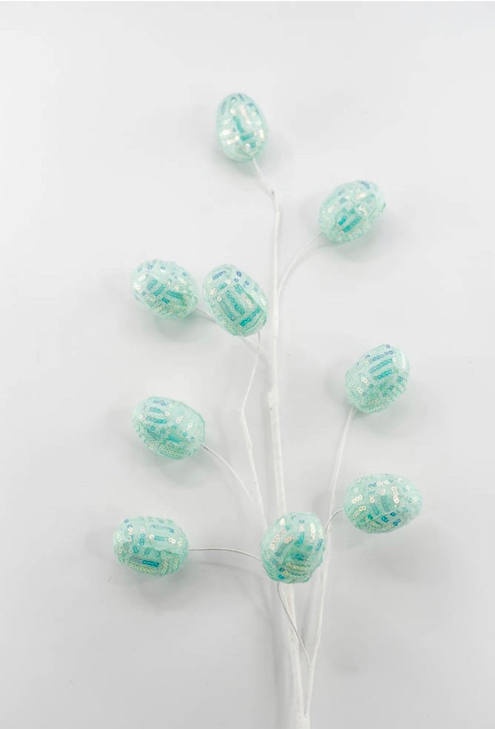 Aqua Sequins Easter Eggs Spray - 29" - Greenery Market40413-GN