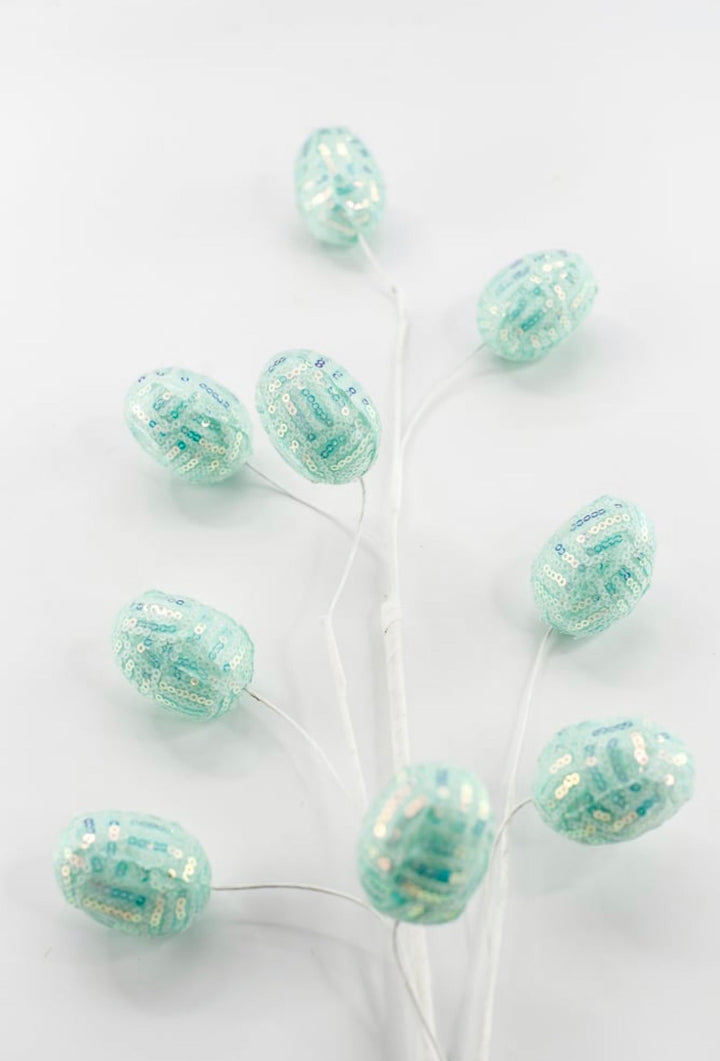 Aqua Sequins Easter Eggs Spray - 29" - Greenery Market40413-GN