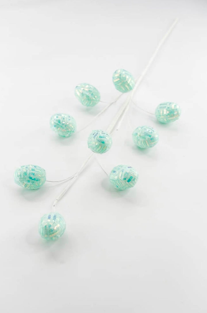 Aqua Sequins Easter Eggs Spray - 29" - Greenery Market40413-GN