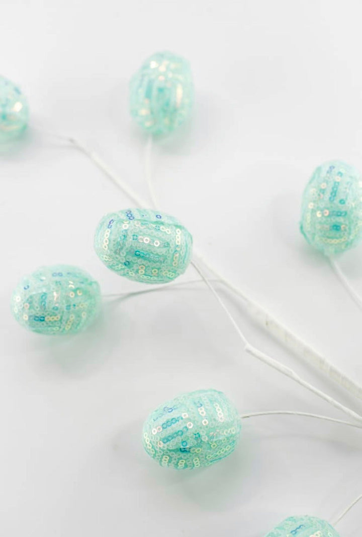Aqua Sequins Easter Eggs Spray - 29" - Greenery Market40413-GN
