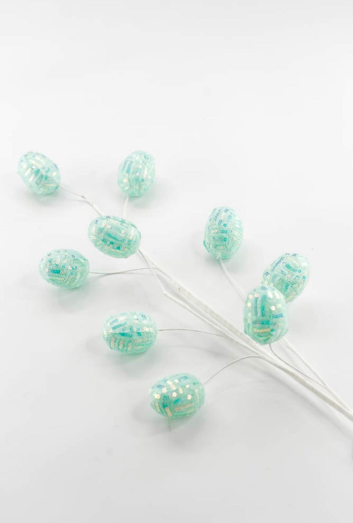Aqua Sequins Easter Eggs Spray - 29" - Greenery Market40413-GN