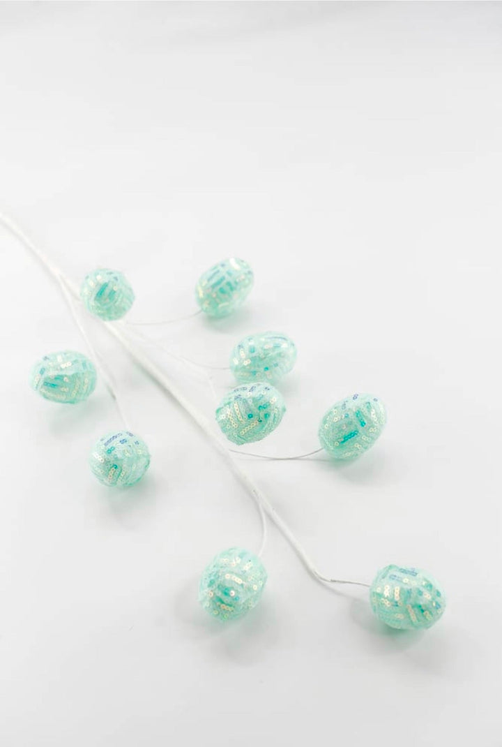 Aqua Sequins Easter Eggs Spray - 29" - Greenery Market40413-GN