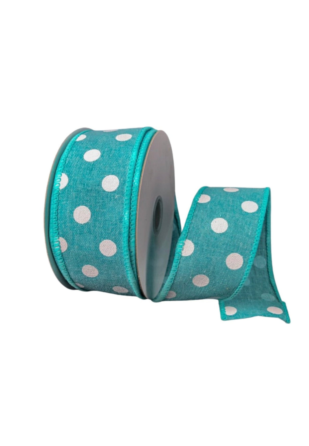 Aqua with white polka dots wired ribbon 1.5" - Greenery MarketWired ribbon41243-09-45