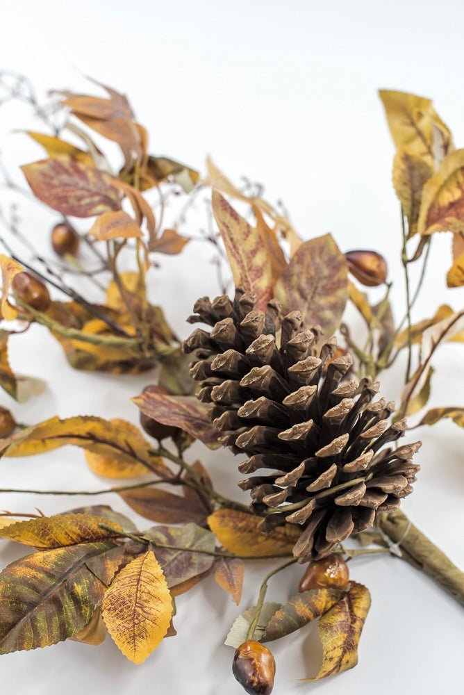 Artificial Autumn Leaves And Cone Spray - Greenery Marketgreenery235933