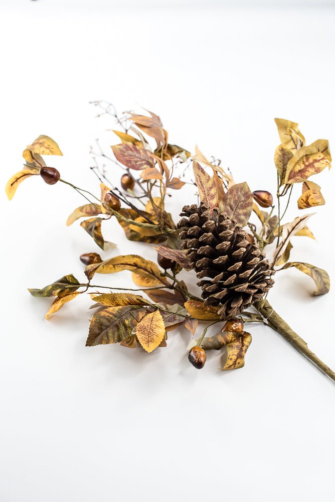Artificial Autumn Leaves And Cone Spray - Greenery Marketgreenery235933