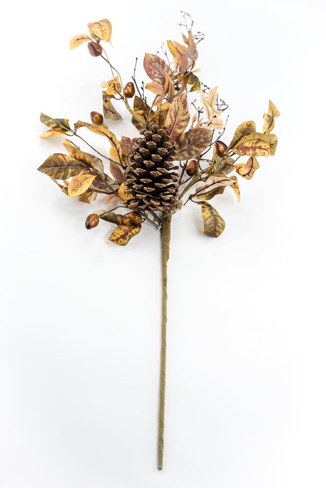 Artificial Autumn Leaves And Cone Spray - Greenery Marketgreenery235933