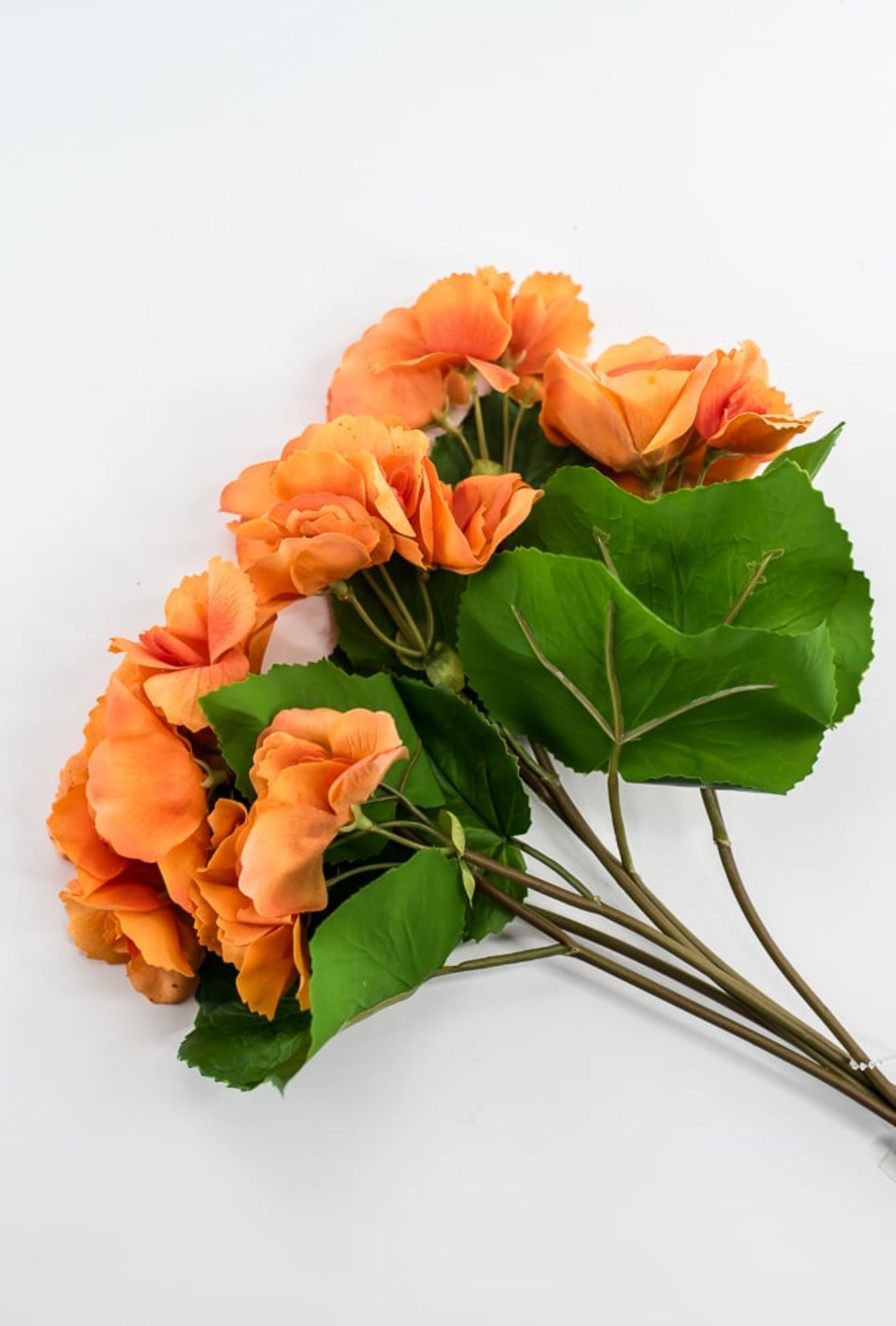 Artificial Begonia Bush - real touch - orange - Greenery Market