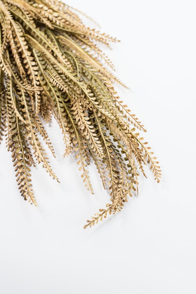Artificial Beige & Brown Leaves Hanging Bush - 36" - Greenery MarketArtificial Flora57311BEBN