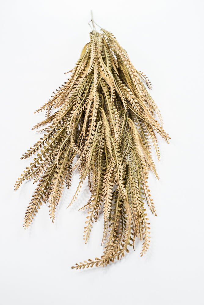 Artificial Beige & Brown Leaves Hanging Bush - 36" - Greenery MarketArtificial Flora57311BEBN