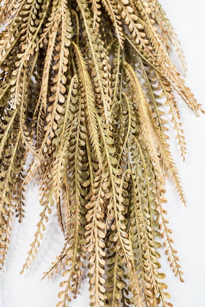 Artificial Beige & Brown Leaves Hanging Bush - 36" - Greenery MarketArtificial Flora57311BEBN