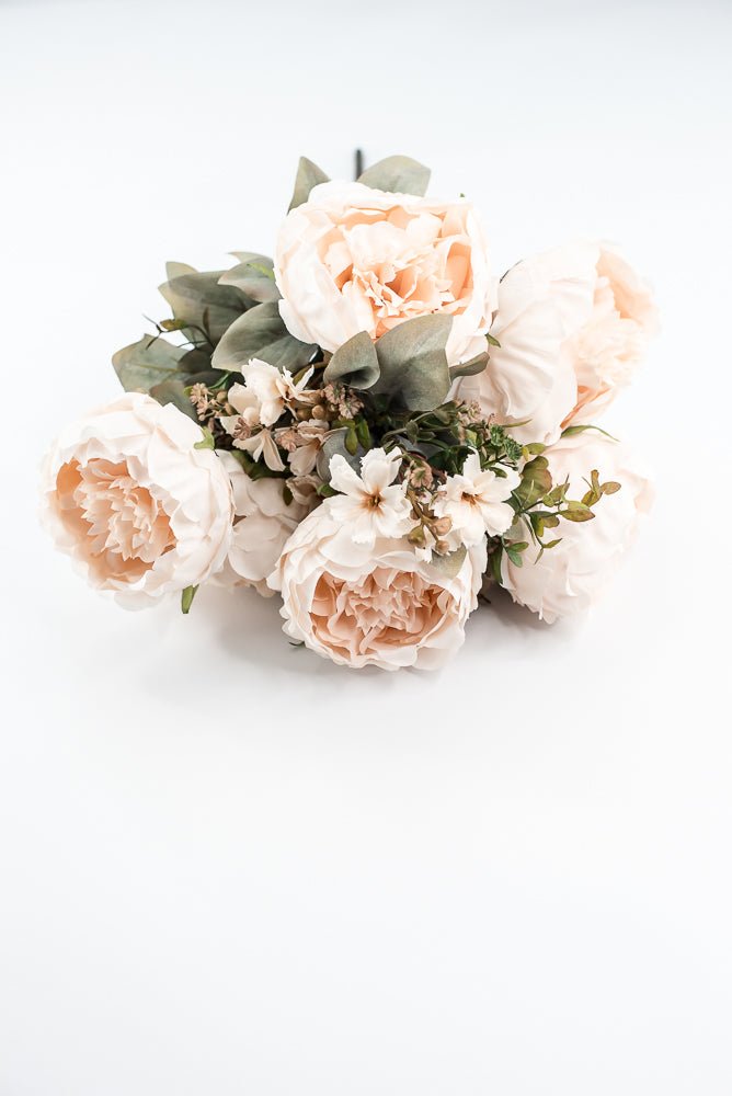 Artificial beige peonies silk flowers bush - Greenery Marketartificial flowers85323 - beige