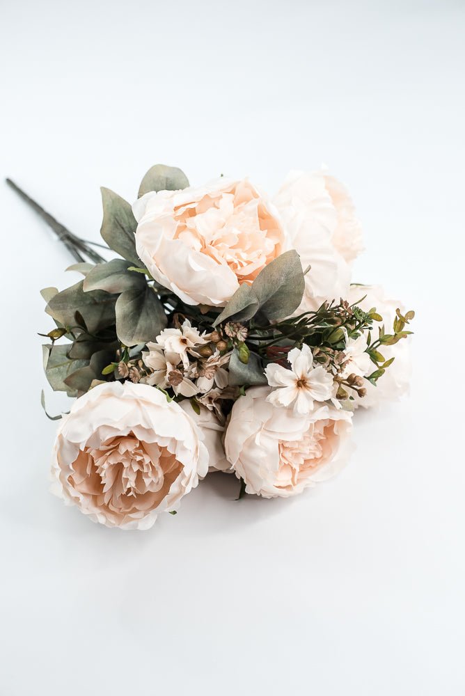 Artificial beige peonies silk flowers bush - Greenery Marketartificial flowers85323 - beige
