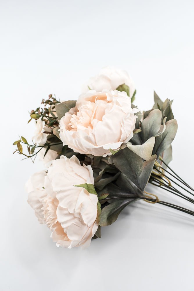 Artificial beige peonies silk flowers bush - Greenery Marketartificial flowers85323 - beige
