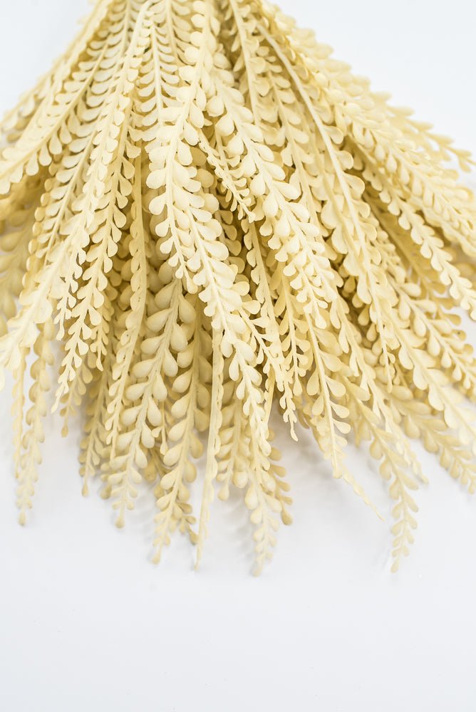 Artificial Beige Plastic Button Fern Bush - 19" - Greenery MarketArtificial Flora85804-BEIGE