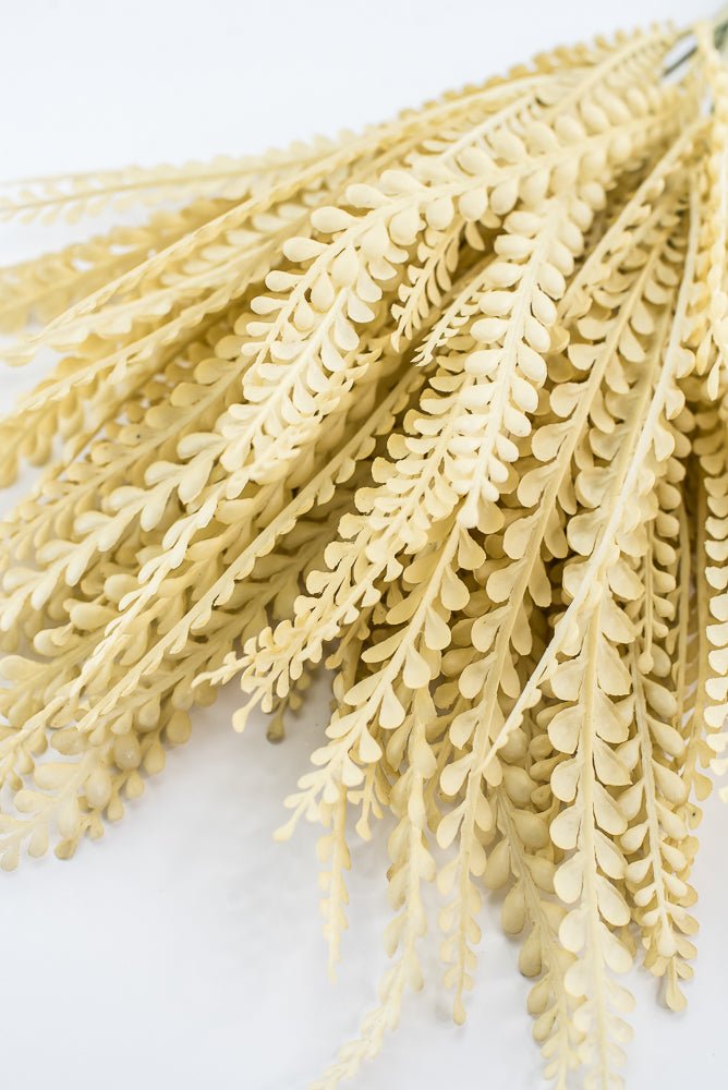 Artificial Beige Plastic Button Fern Bush - 19" - Greenery MarketArtificial Flora85804-BEIGE