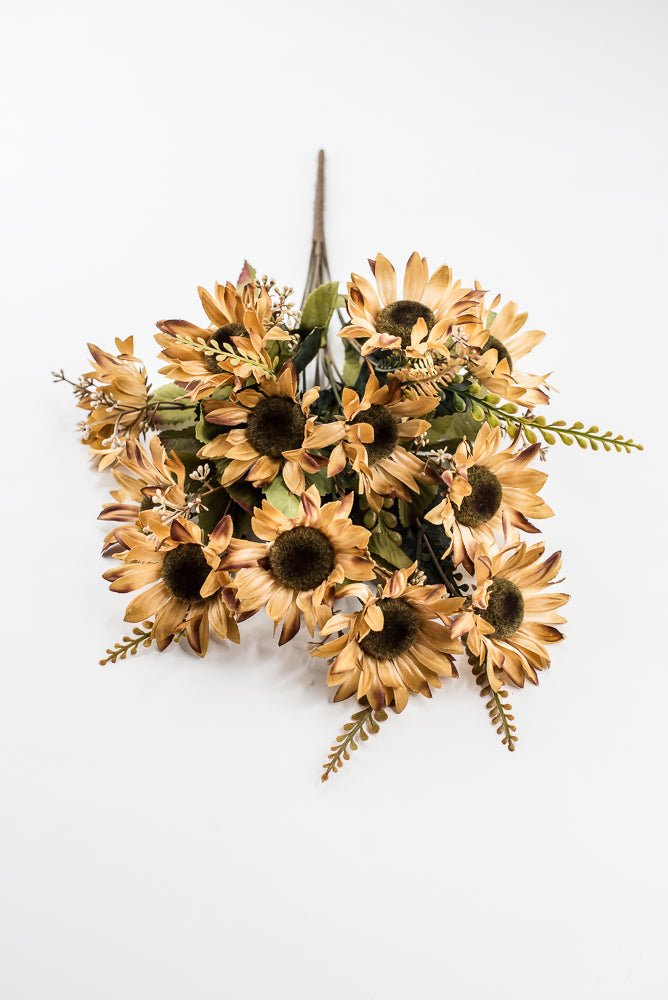 Artificial Beige Sunflower Bush - 19" - Greenery Market57525BE
