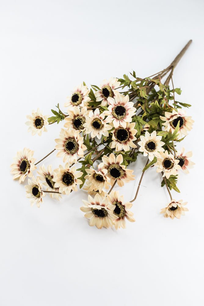 Artificial Beige Sunflower Bush - 25" - Greenery MarketArtificial Flora57361BE