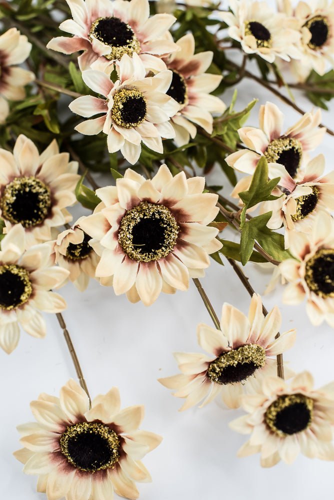 Artificial Beige Sunflower Bush - 25" - Greenery MarketArtificial Flora57361BE