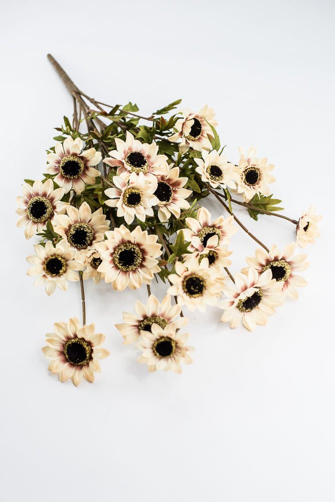 Artificial Beige Sunflower Bush - 25" - Greenery MarketArtificial Flora57361BE