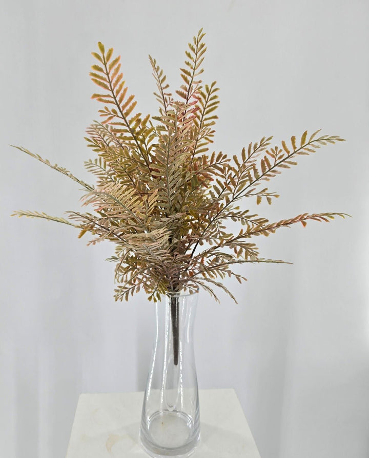 Artificial, Beige Tan PVC Fern Bush - Greenery Market85361-UV