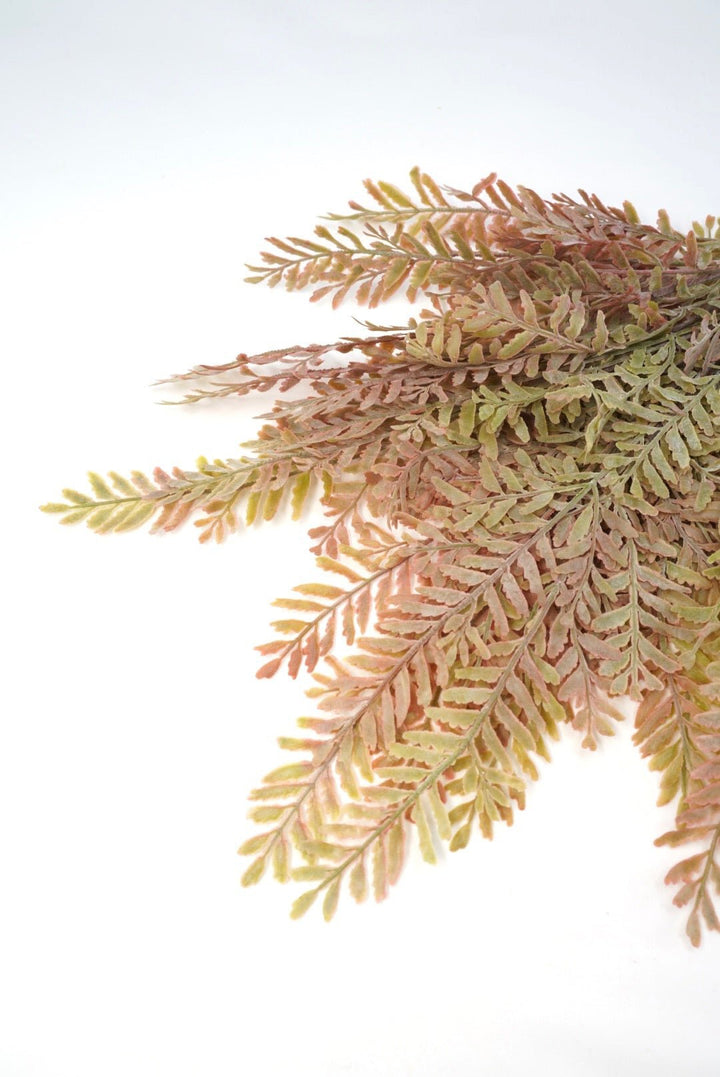Artificial, Beige Tan PVC Fern Bush - Greenery Market85361-UV